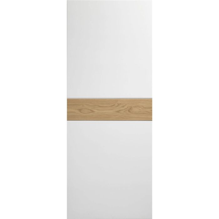 Internal White Painted Door with Oak Veneer Inlay - Pre-Finished - 1981 x 686 x 35mm - Asti - XL Joinery