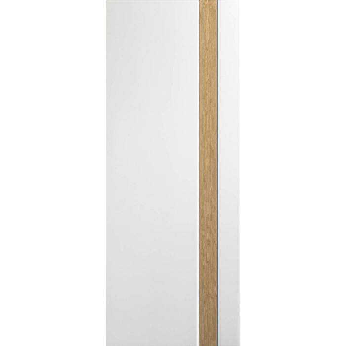 Internal White Painted Door with Oak Veneer Inlay - Pre-Finished - 1981 x 686 x 35mm - Praiano - XL Joinery