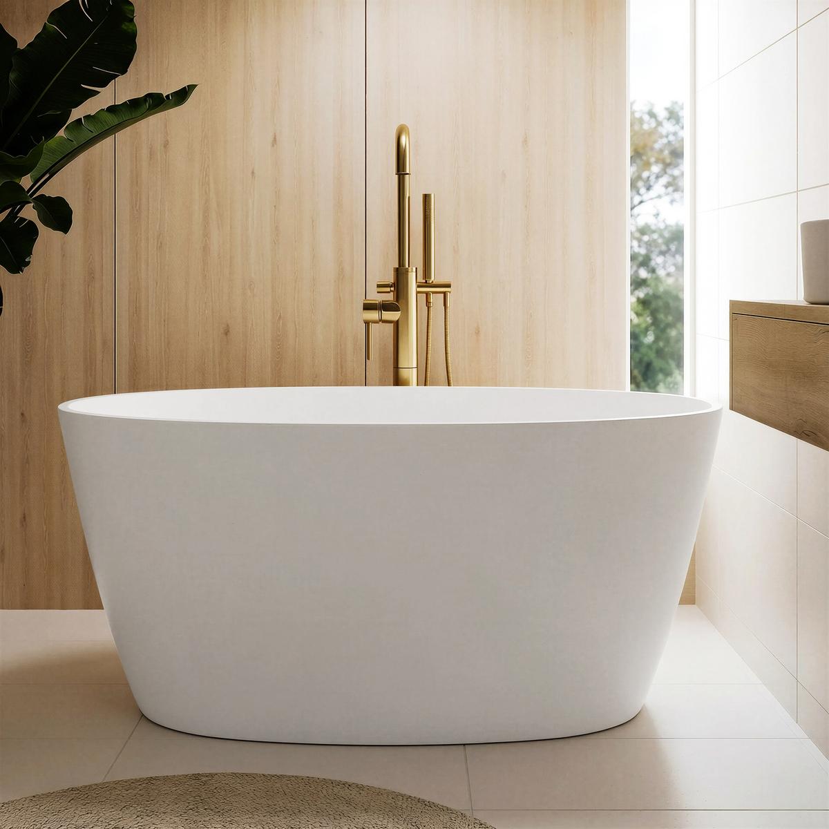 Matt White Small Freestanding Double Ended Bath 1300 x 700mm - Pico