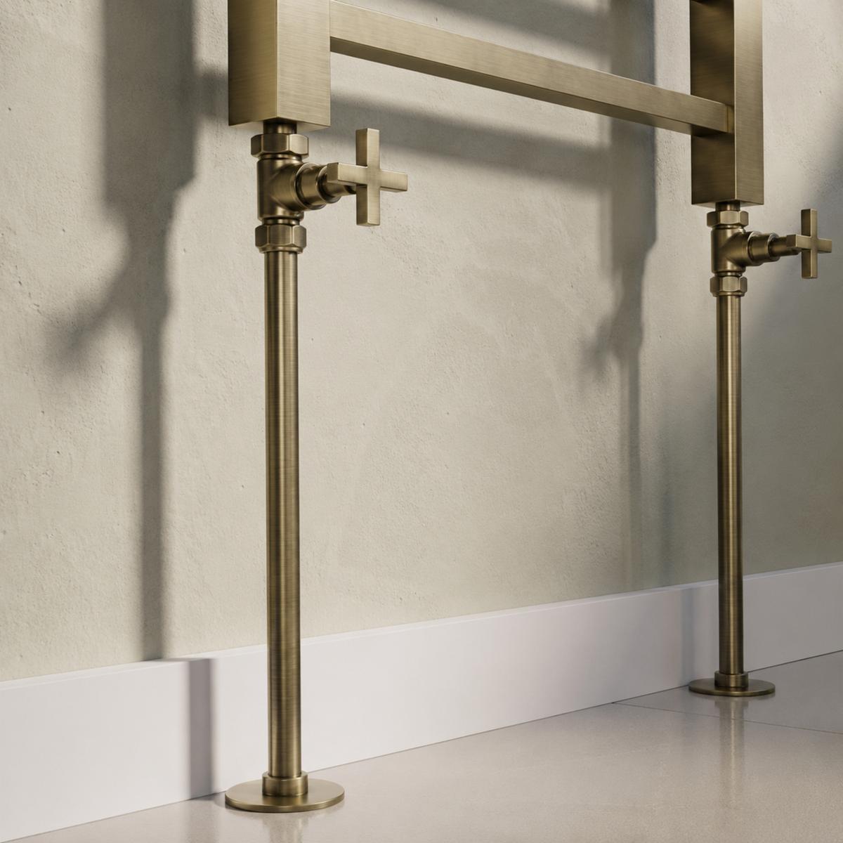 Brushed Brass Radiator Pipe Covers 300mm