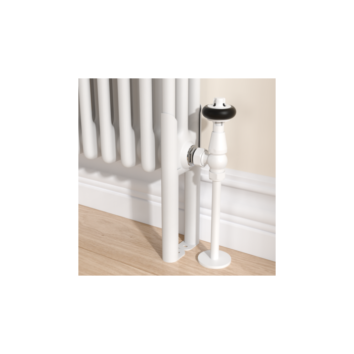 Reggio White Three Column Traditional Radiator Feet