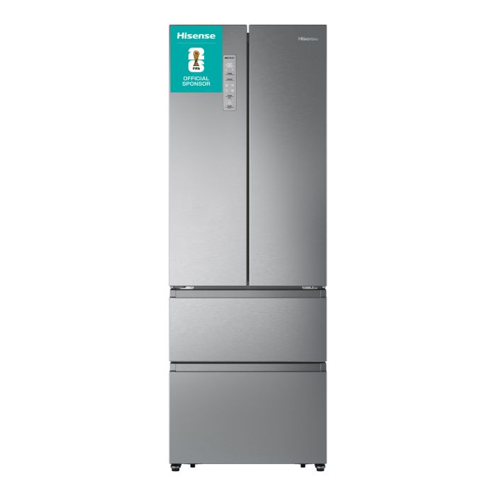 GRADE A2 - Hisense PureFlat 485 Litre French Style American Fridge Freezer - Stainless Steel