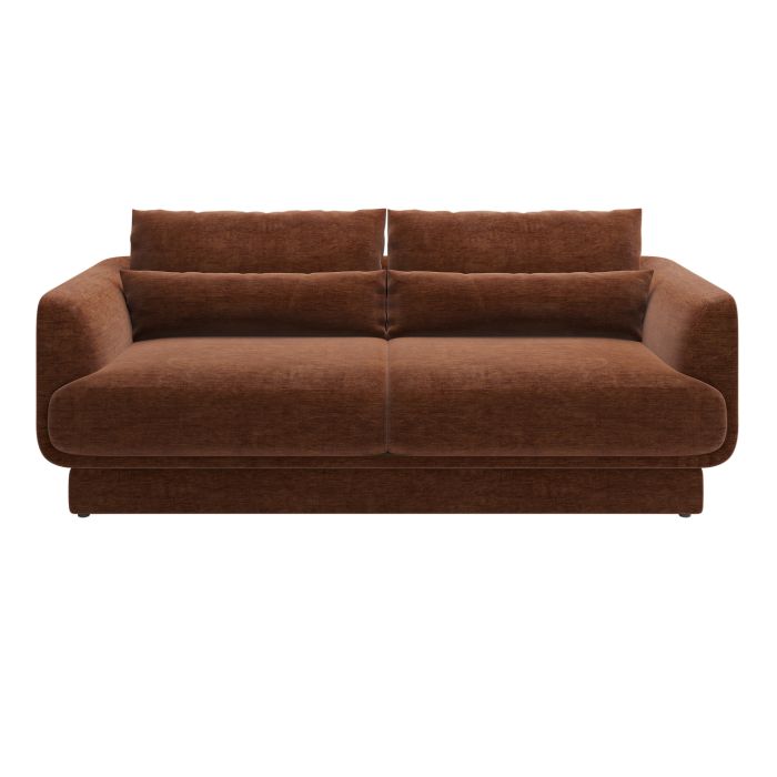 Brown Chenille 3 Seater Sofa - Ramses