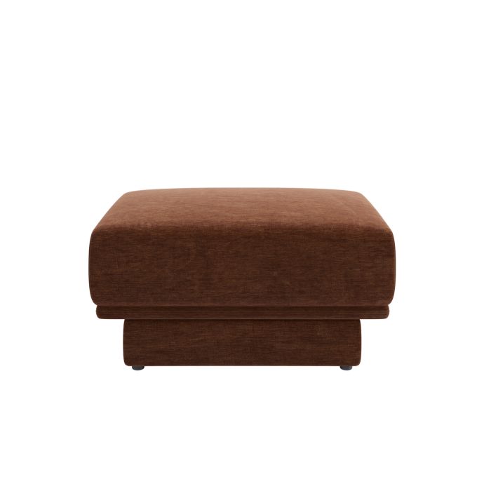 Brown Chenille Footstool - Ramses