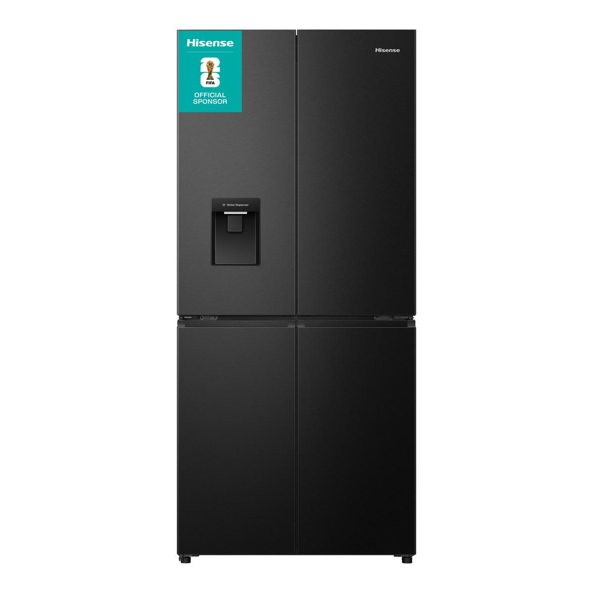 GRADE A2 - Hisense Pureflat Infinite 482 Litre Four Door American Fridge Freezer - Black