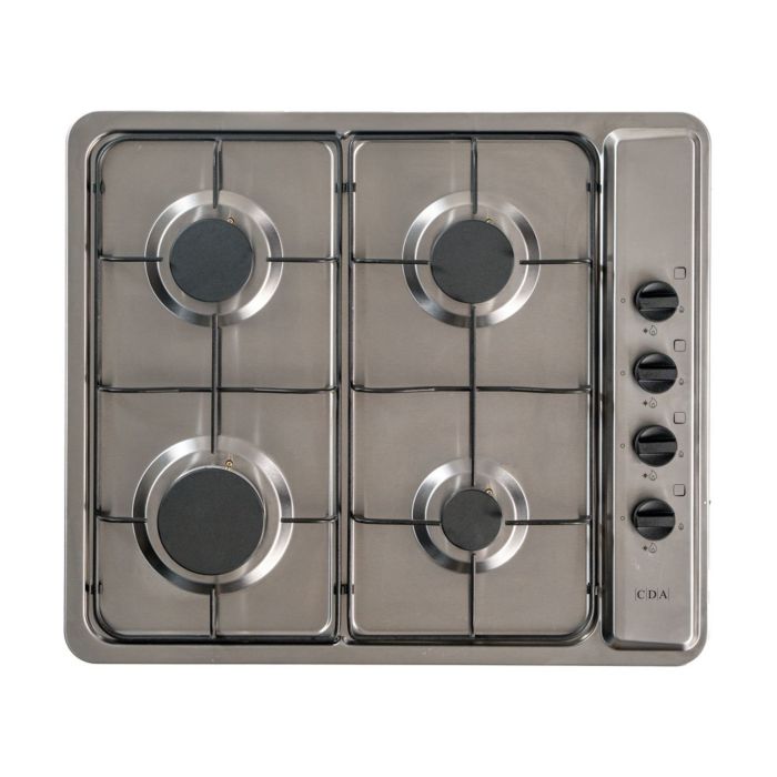 CDA 60cm 4 Burner Gas Hob - Stainless Steel