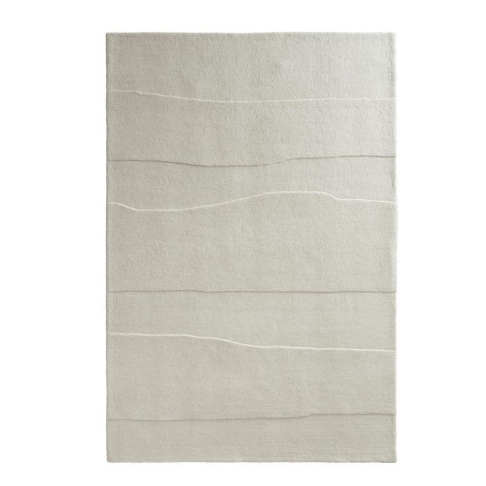 Hand Carved Striped Beige Rug - 230 x 160 cm - Rock - Origins