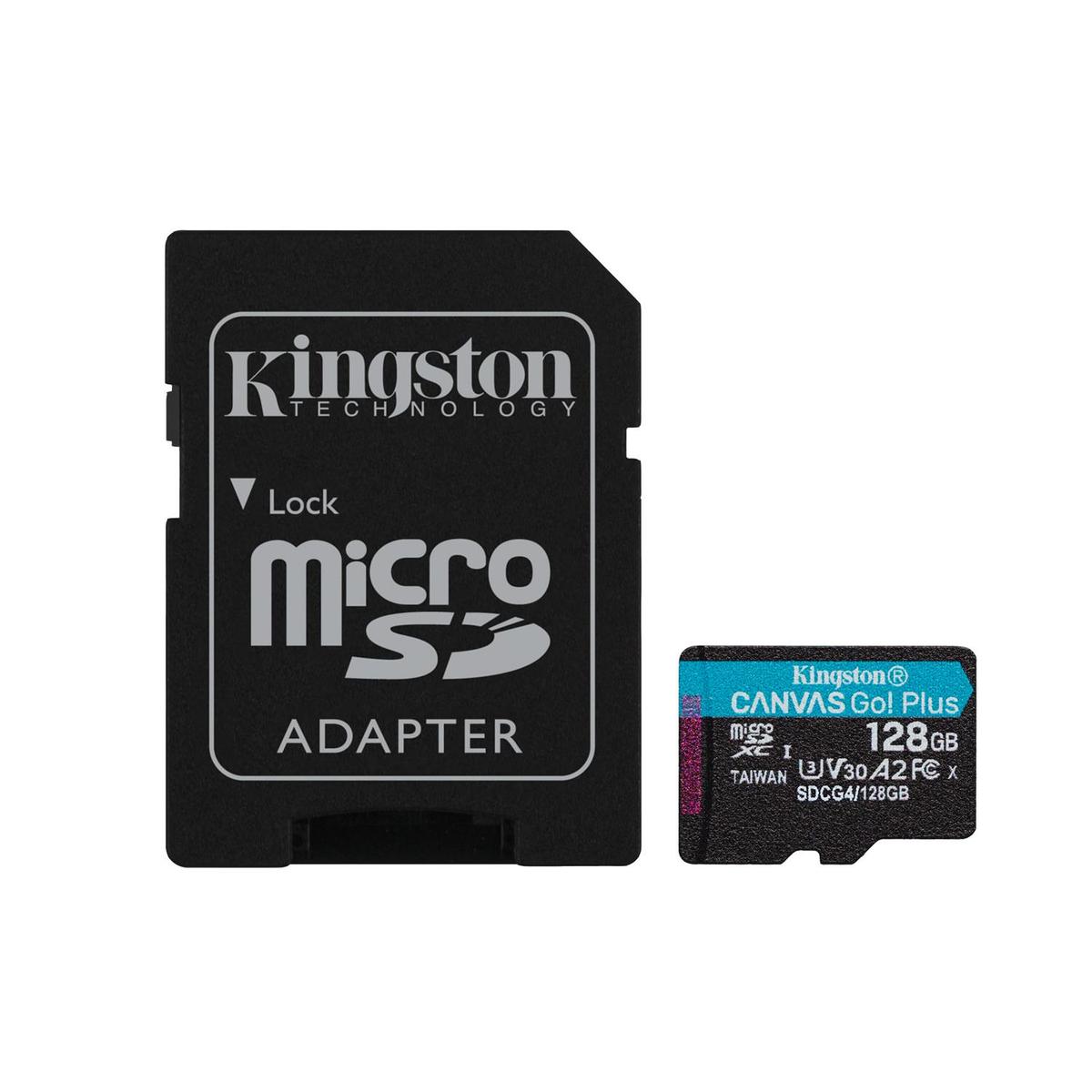 Kingston Canvas Go Plus 128GB MicroSD UHS-I Memory Card + Adapter
