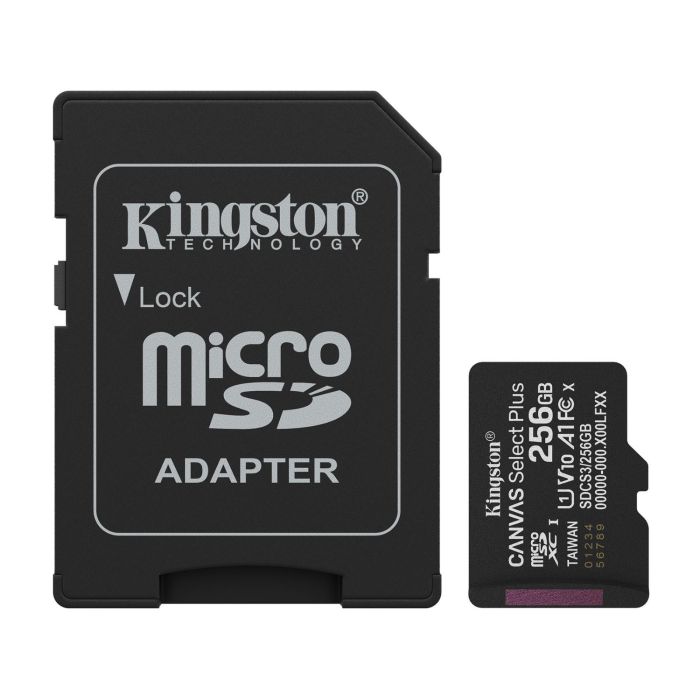 Kingston Canvas Select Plus 256GB microSDXC UHS-I Memory Card + microSD to SD adapter