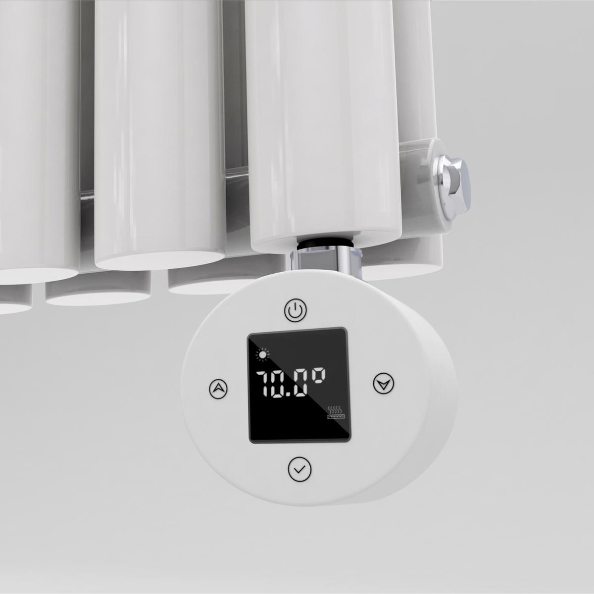 GRADE A2 - White electriQ 1000W Thermostatic Wi-Fi Heating Element for Electric Radiators Dual-fuel or Towel rail - Plug-In and Hardwired Options