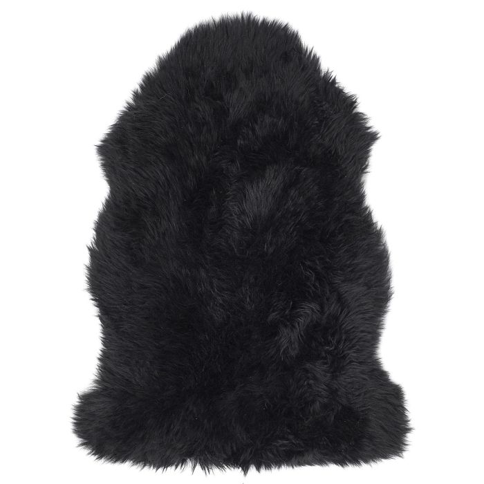 Black Single Genuine Sheepskin Rug - 95 x 65 cm - Origins