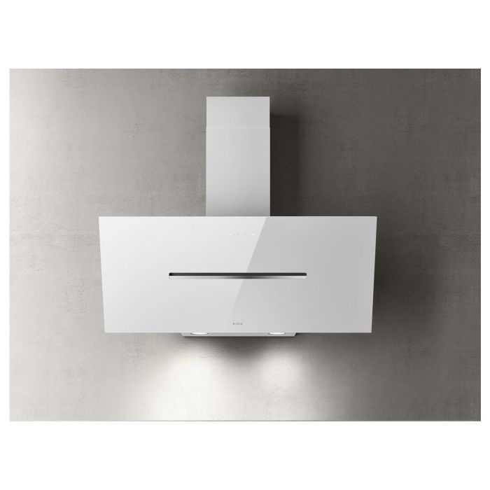 Refurbished Elica Shy SHY-WH-90 90cm Angled Cooker Hood White Glass
