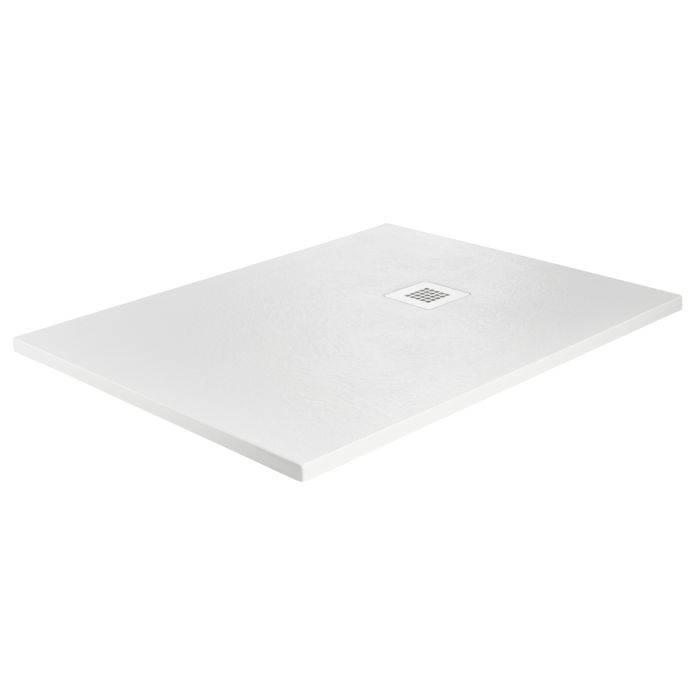 1700x800mm Rectangular Shower Tray – Slimline 27mm – Stone Resin – Anti-Slip – White – Sileti