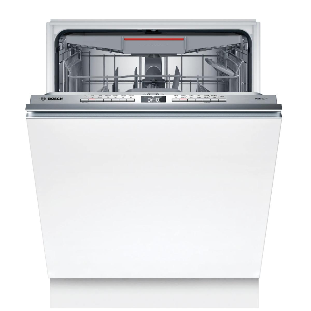 Refurbished Bosch Series 6 Integrated Dishwasher - Smart Wi-Fi B-Rated Silver control panel