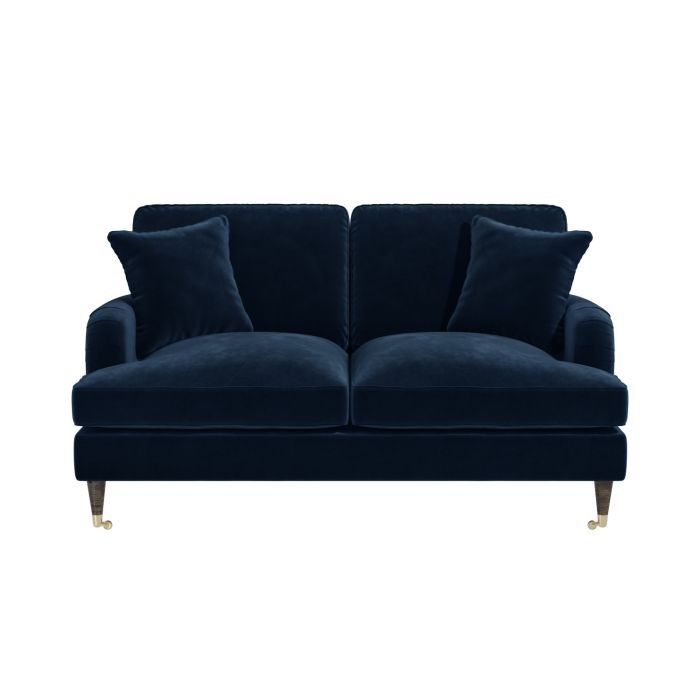 Navy Blue Velvet 2 Seater Sofa - Payton