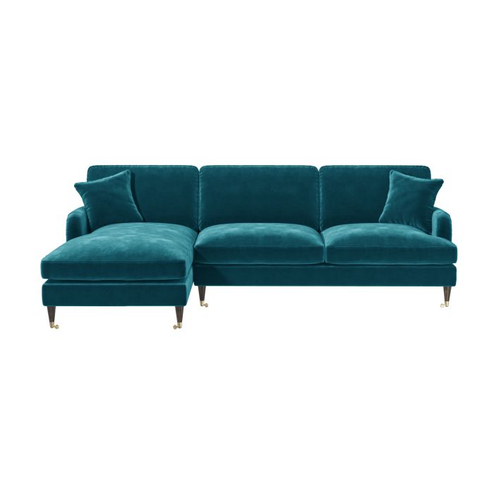 ALMOST PERFECT - Teal Left Hand Facing Chaise 3 seater Payton