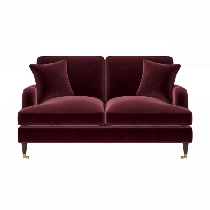 Burgundy Velvet 2 Seater Sofa - Payton