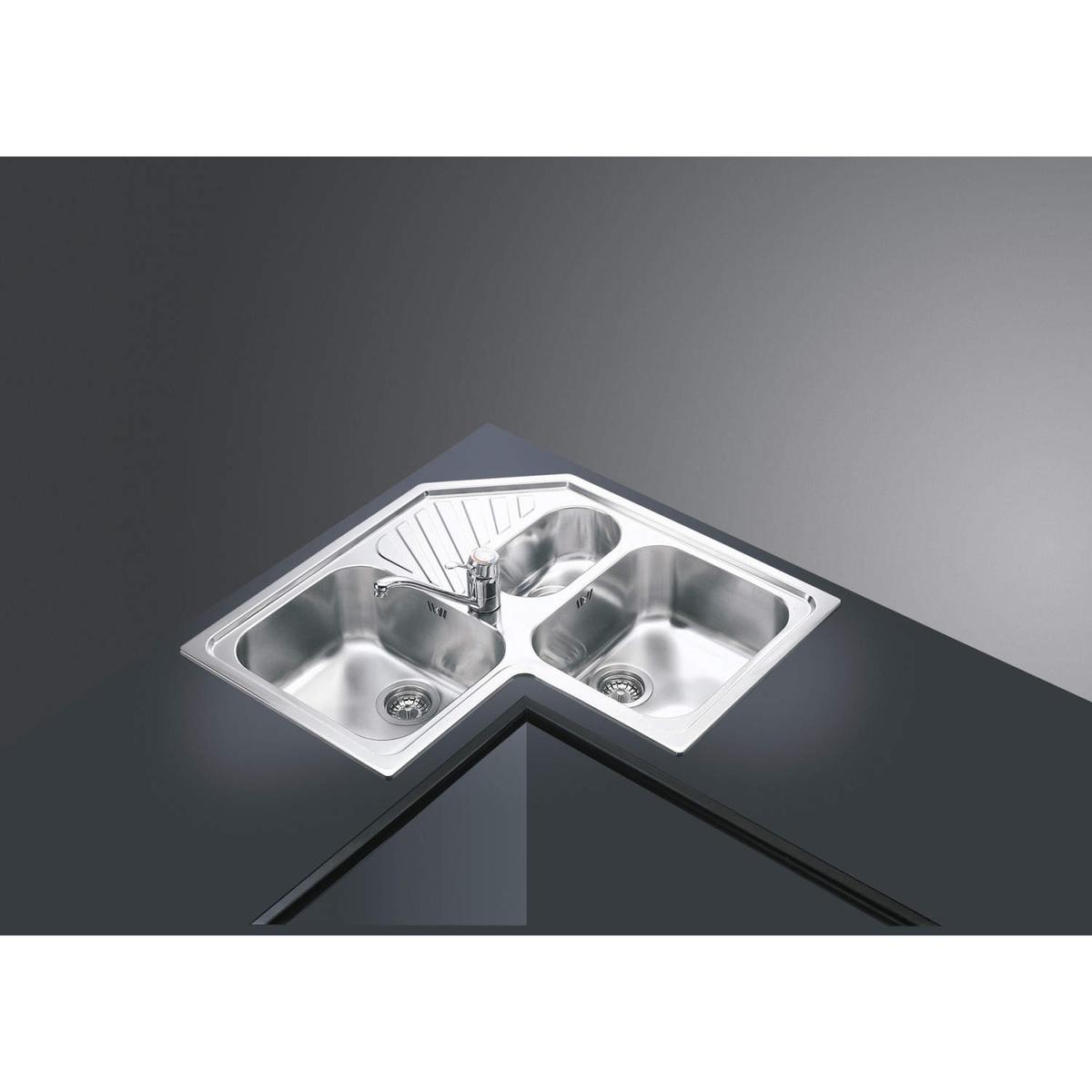 Smeg SP3A Alba 2.5 Bowl Corner Inset Chrome Sink