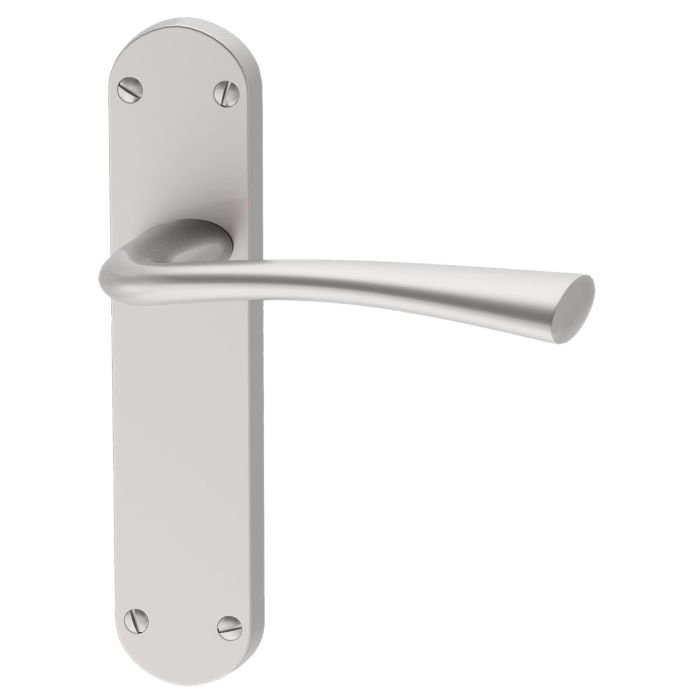 Internal Pearl Nickel Bathroom Lever Door Handle with Lock, Latch and Hinges Pack - 75mm Latch - Struma - XL Joinery