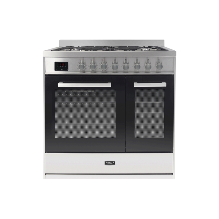 Tesla 90cm Dual Fuel Range Cooker - Stainless Steel
