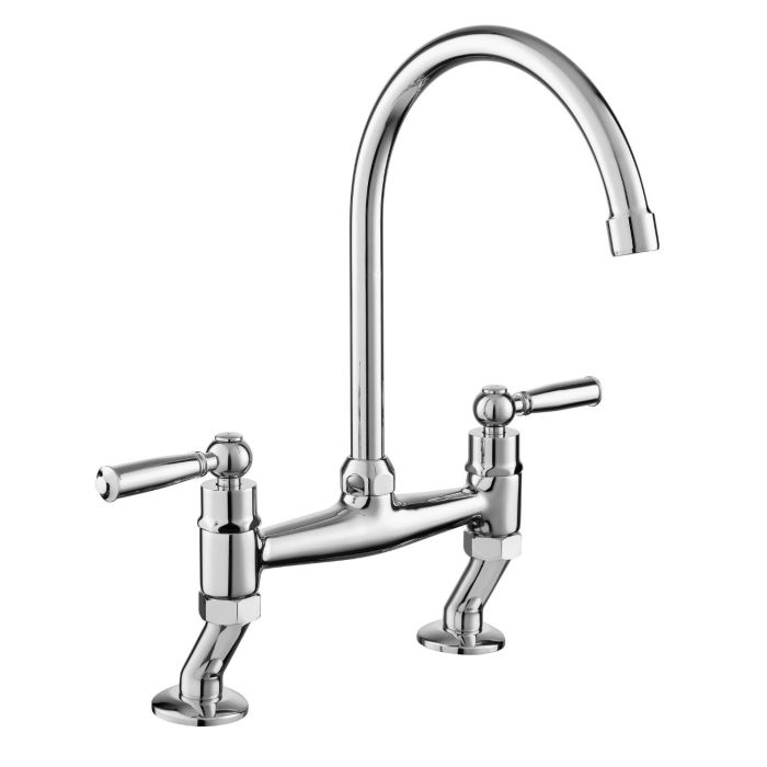 Rangemaster AquaClassic Double Lever Kitchen Mixer Tap - Chrome
