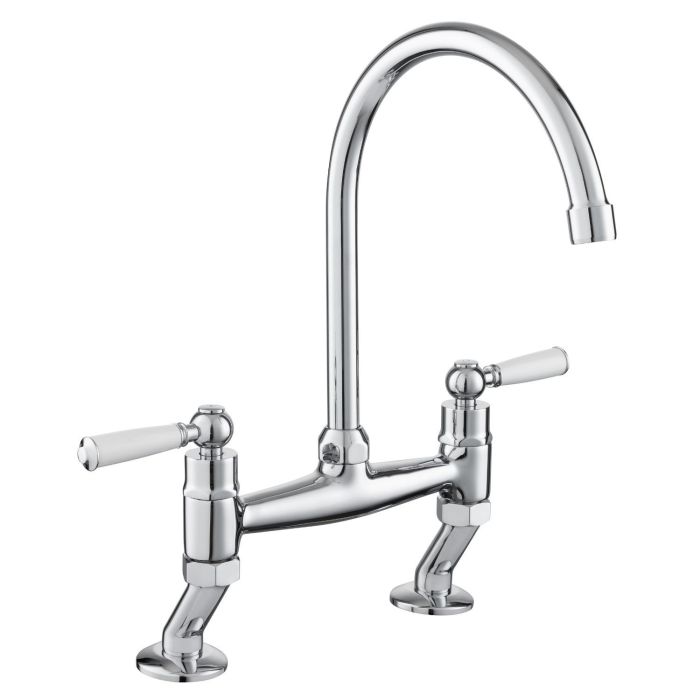 Rangemaster AquaClassic Double Lever Kitchen Mixer Tap - Chrome