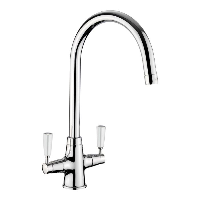 Rangemaster AquaClassic Double Lever Kitchen Mixer Tap - Chrome