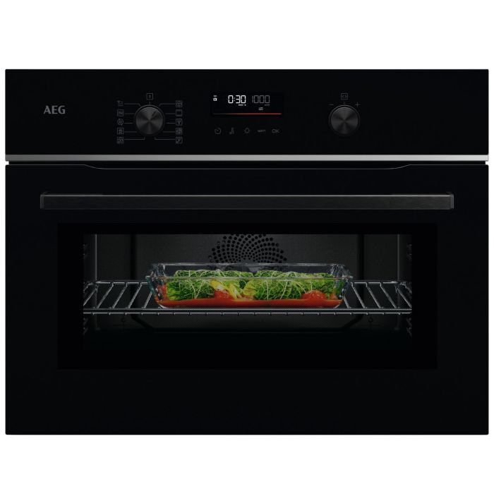 GRADE A2 - AEG 6000 Series CombiQuick Built-In Combination Microwave Oven - Black