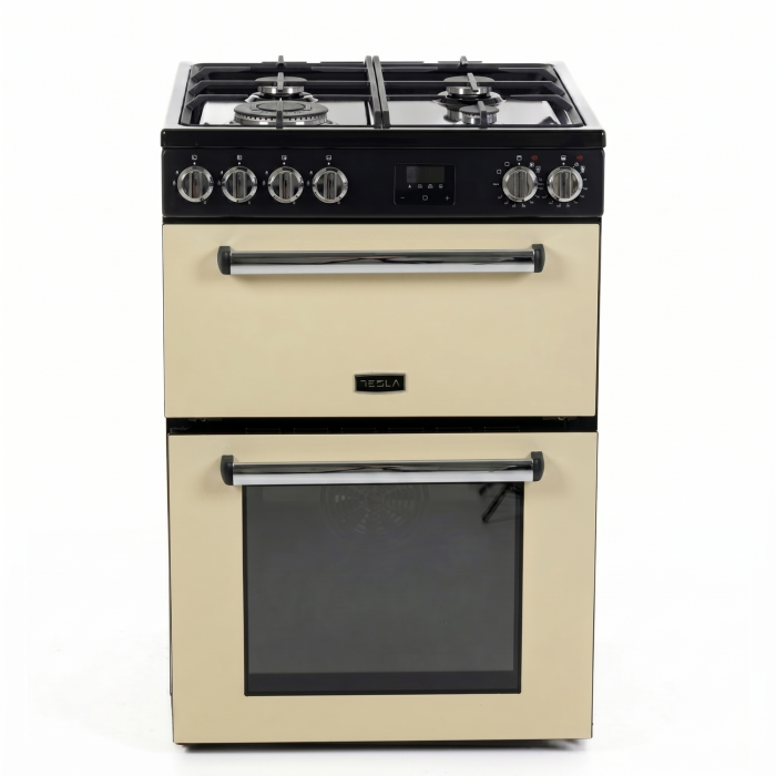 Tesla Series 3 60cm Dual Fuel Cooker - Cream