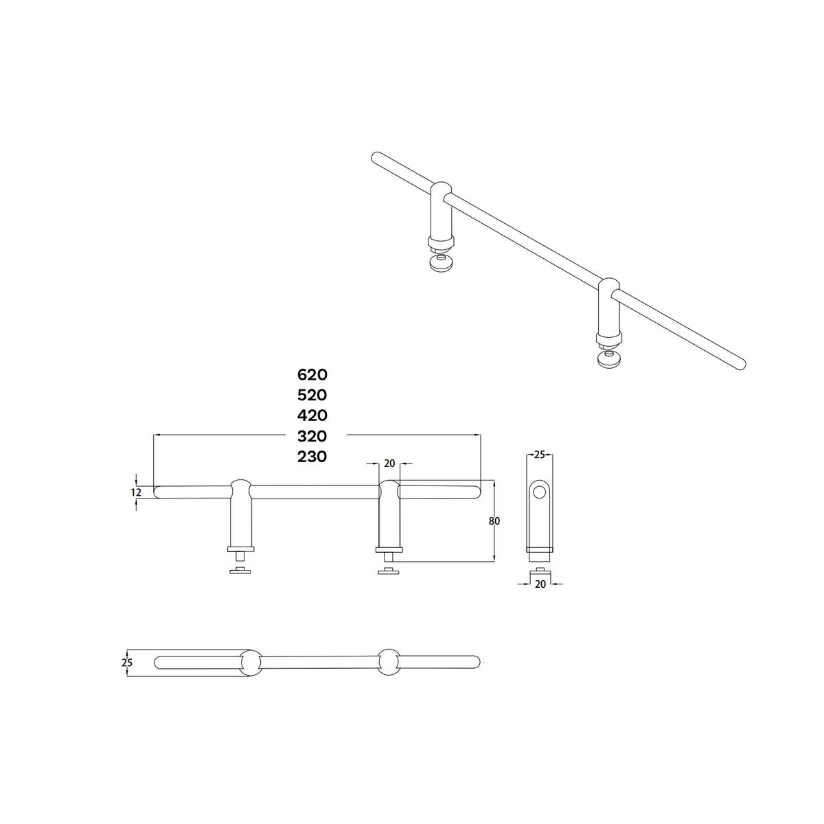 GRADE A1 - White Designer Towel Holder for Steel & Electric Radiators - 320mm