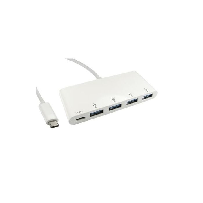 OEM 4 Port USB 3.0 Hub with USB-C power Delivery White