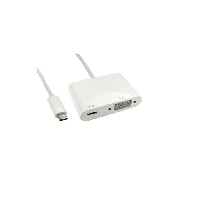 OEM 15cm USB-C to VGA Adapter with Power Delivery White