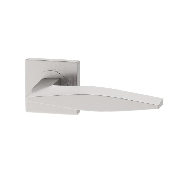 Internal Pearl Nickel Bathroom Lever Door Handle with Lock, Latch and Hinges Pack - 65mm Latch - Vardar - XL Joinery