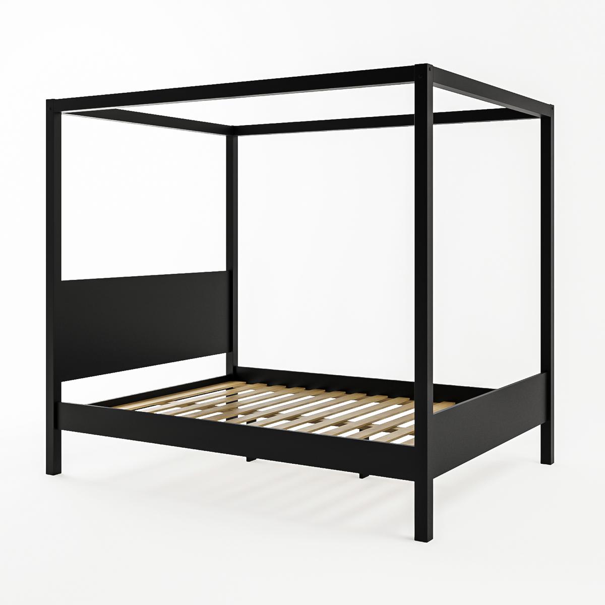 ONLY OPENED - Victoria King Four Poster Bed in Black
