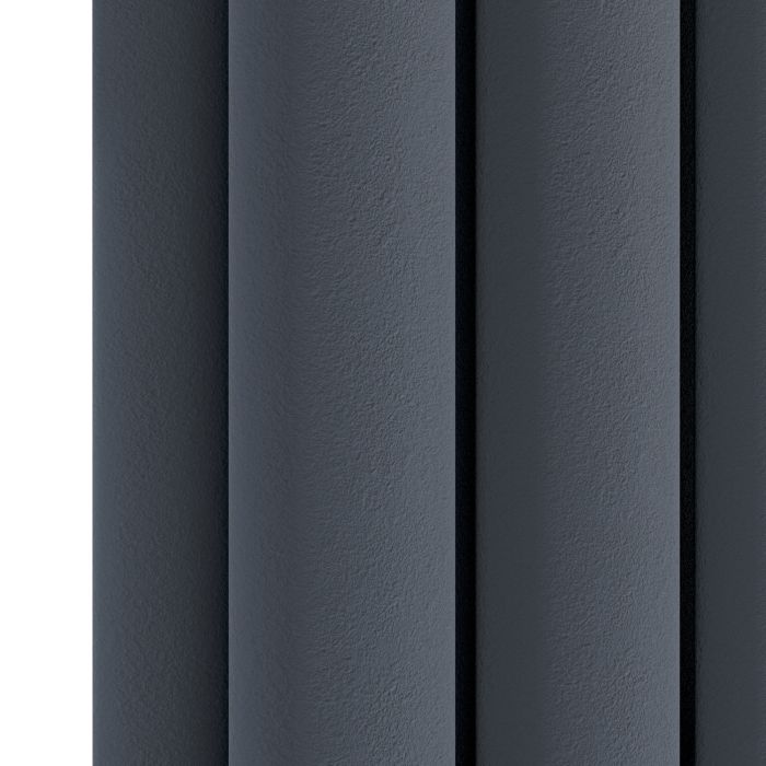 GRADE A2 - Sorrento Anthracite Vertical Oval Designer Radiator 1600x472mm Double Panel 4468 BTU