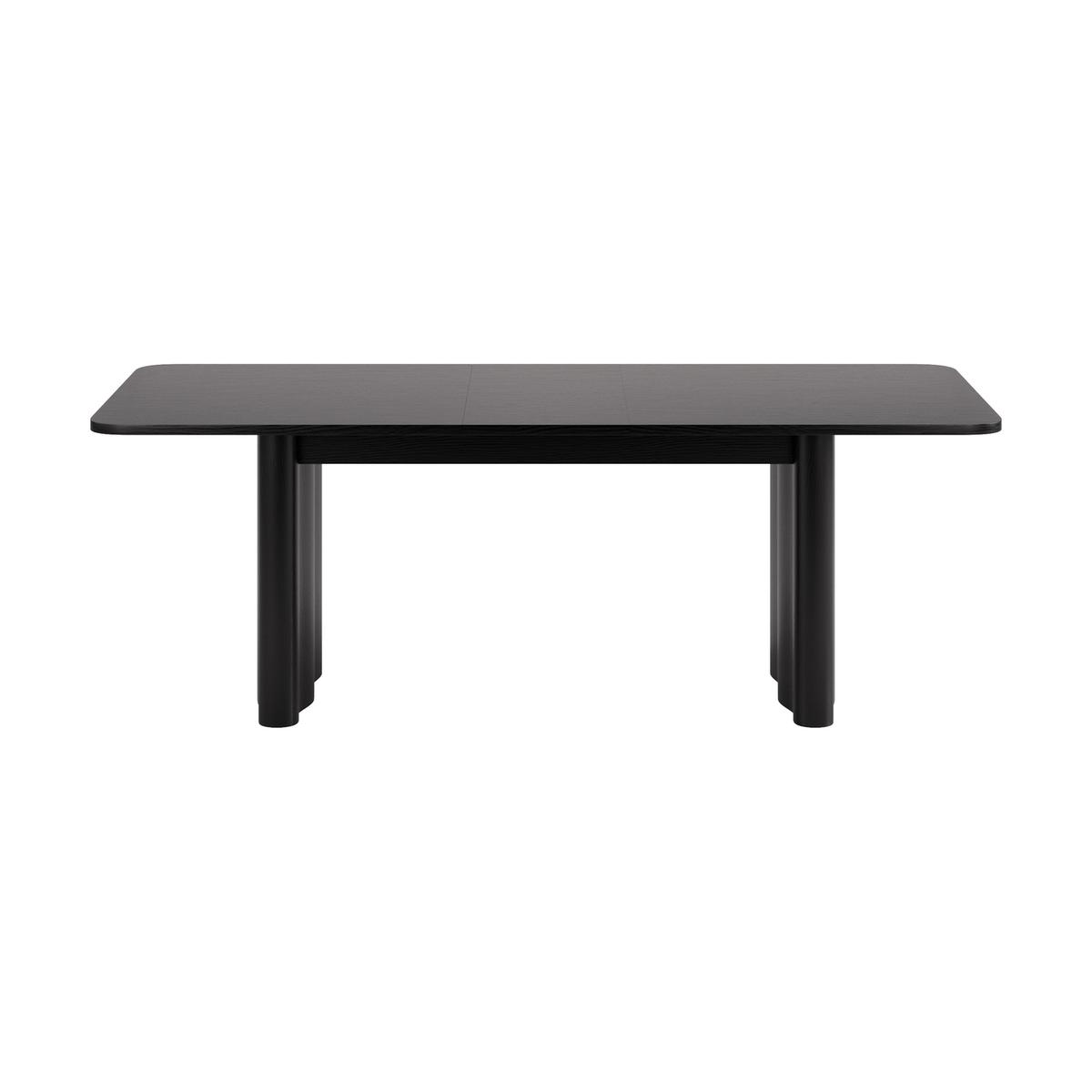 Large Black Oak Extendable Dining Table - Seats 6 - 8 - Wave