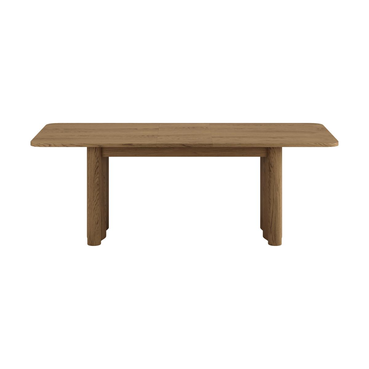 Large Rustic Oak Extendable Dining Table - Seats 6 - 8 - Wave