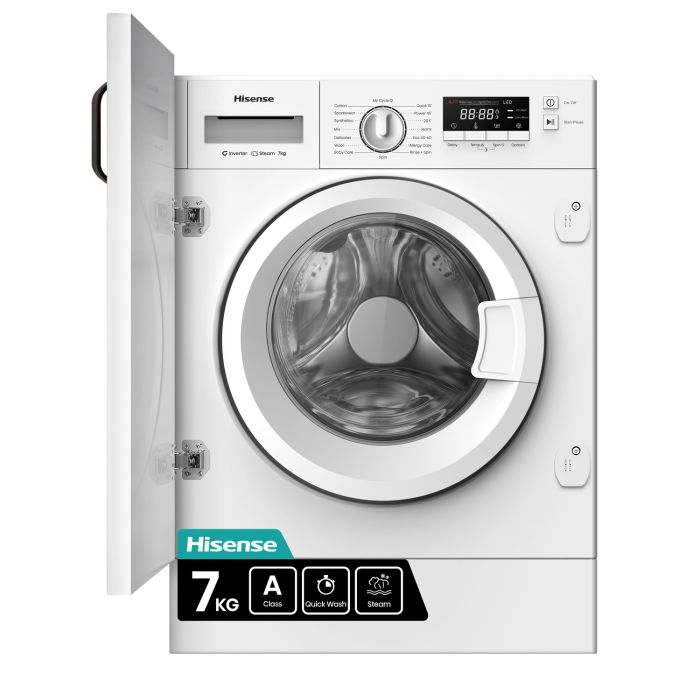 Hisense 3S Series 7kg 1400rpm Integrated Washing Machine - White