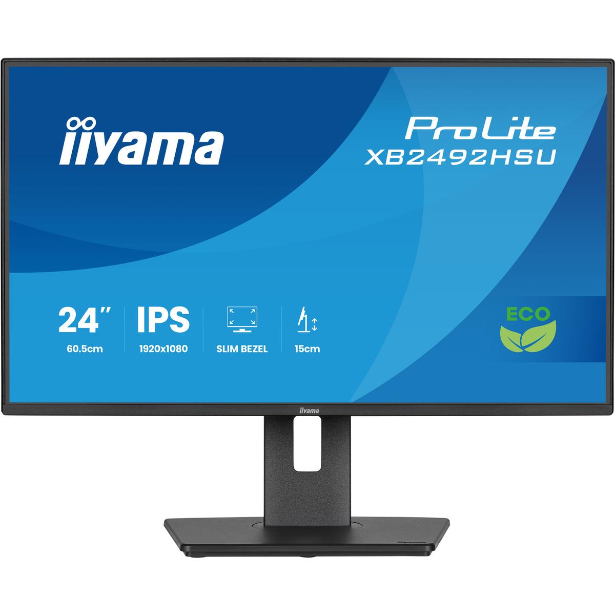Refurbished iiyama ProLite 24" IPS Full HD Height-Adjustable Monitor