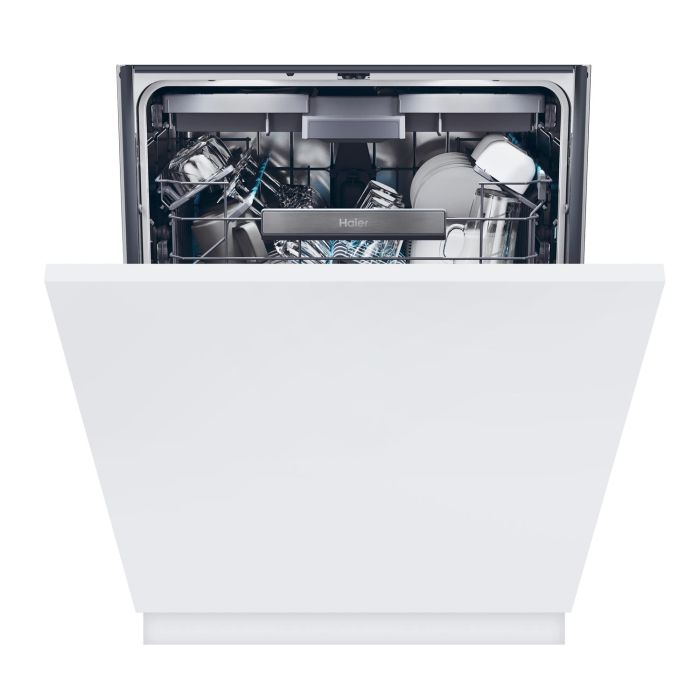 GRADE A2 - Haier Washlens Series 4 Integrated Dishwasher - Smart Wi-Fi B-Rated Black control panel