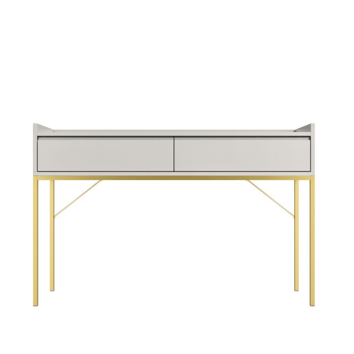 Modern Light Grey Dressing Table with 2 Drawers - Zion