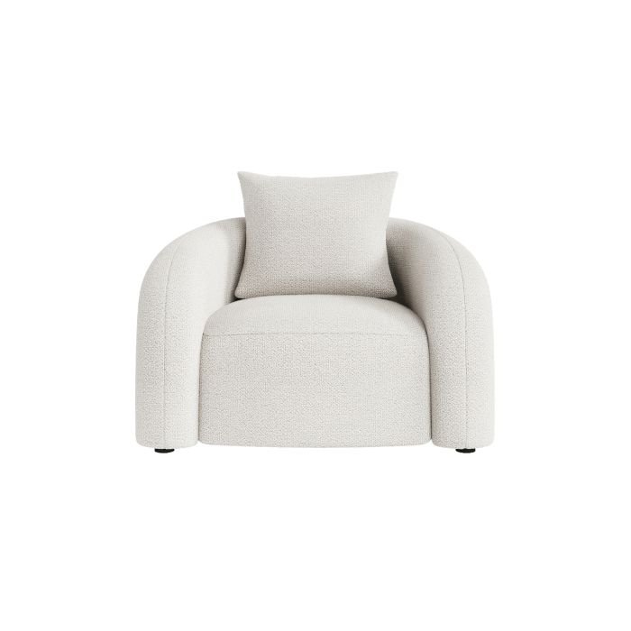 Modern Cream Boucle Armchair with Cushion - Zuri