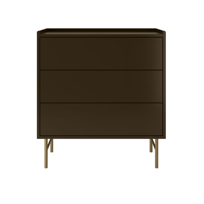 Khaki Green Modern 3 Drawer Chest of Drawers - Zane 