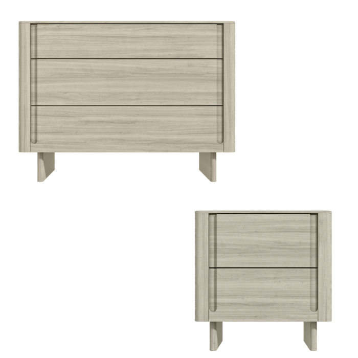 Light Wood 3 Piece Bedroom Furniture Set - Emile Sustainable Furniture