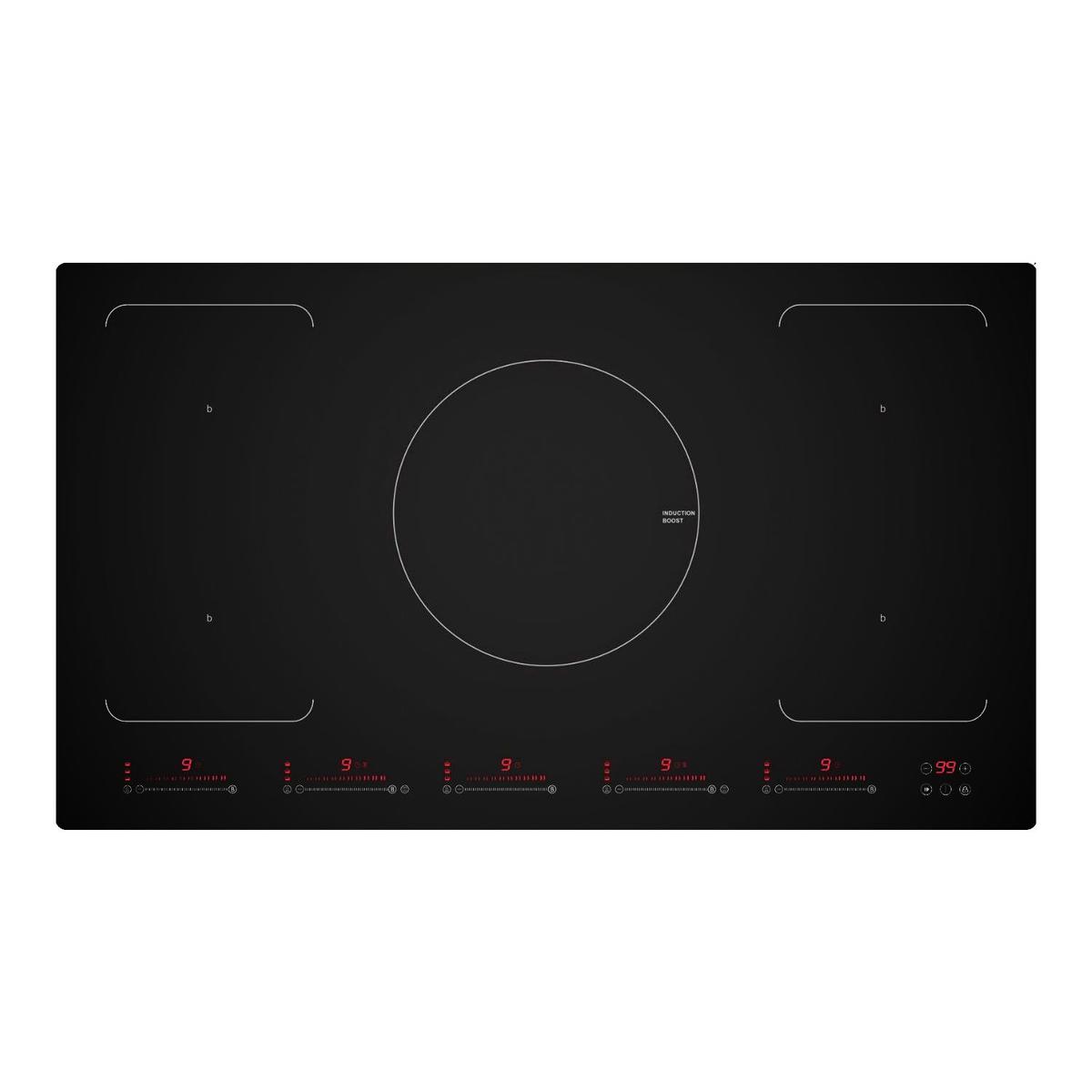 Refurbished 90cm Induction Hob with 2 Flex Zones - Black