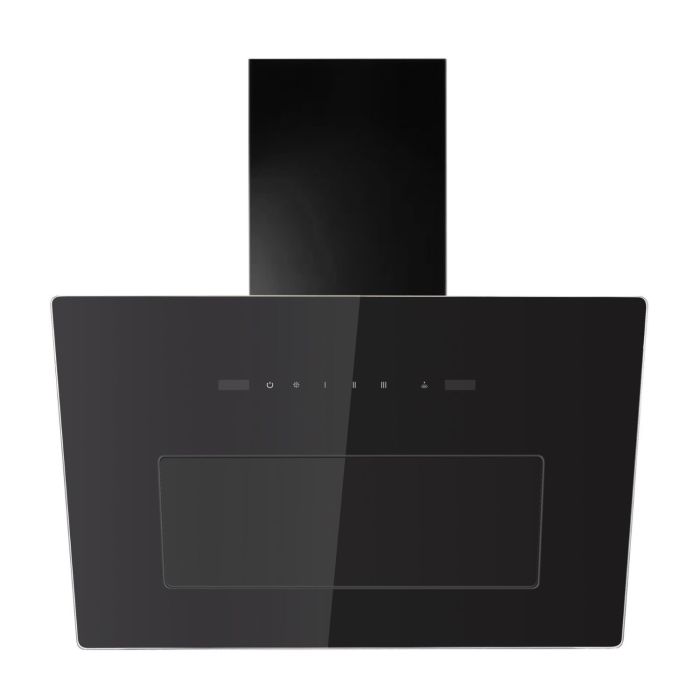 GRADE A2 - electriQ 60cm Angled Hood with Hob to Hood Connection - Black