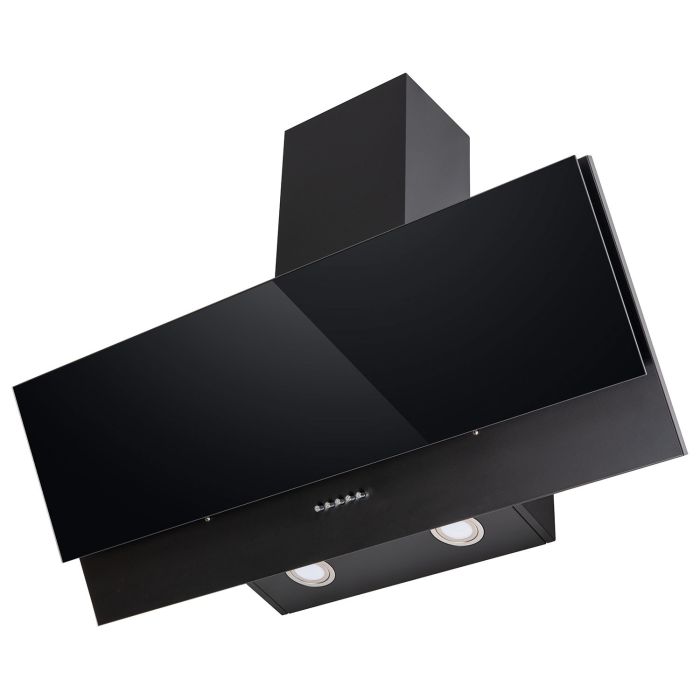 electriQ 90cm Angled Chimney Cooker Hood - Black