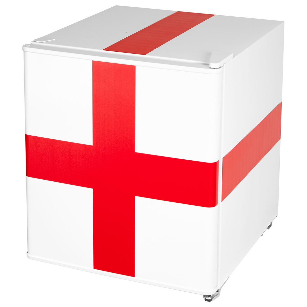 GRADE A1 - electriQ 48 Litre Drinks Fridge – England Flag Design