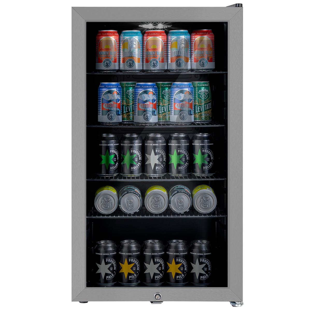 Refurbished electriQ eiQLDFSSve 98 Litre Drinks Fridge Stainless Steel