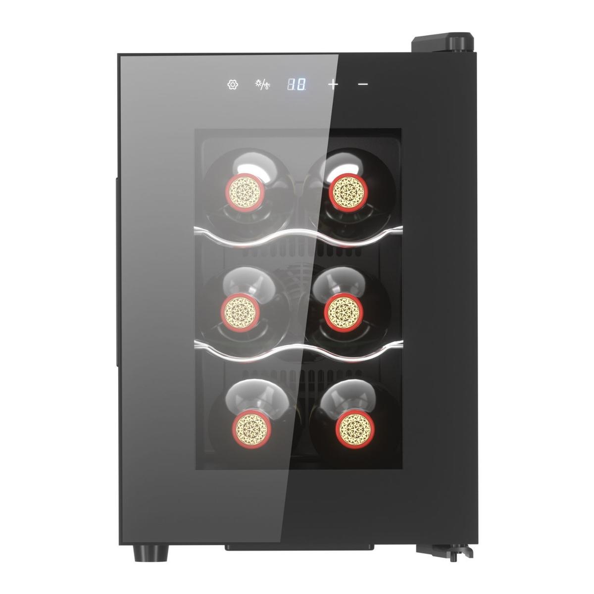 GRADE A1 - electriQ 6 Bottle Thermoelectric Wine Cooler - Compact Countertop Mini Wine Fridge